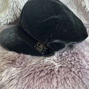 Burberry Black Velvet Newsboy Cap